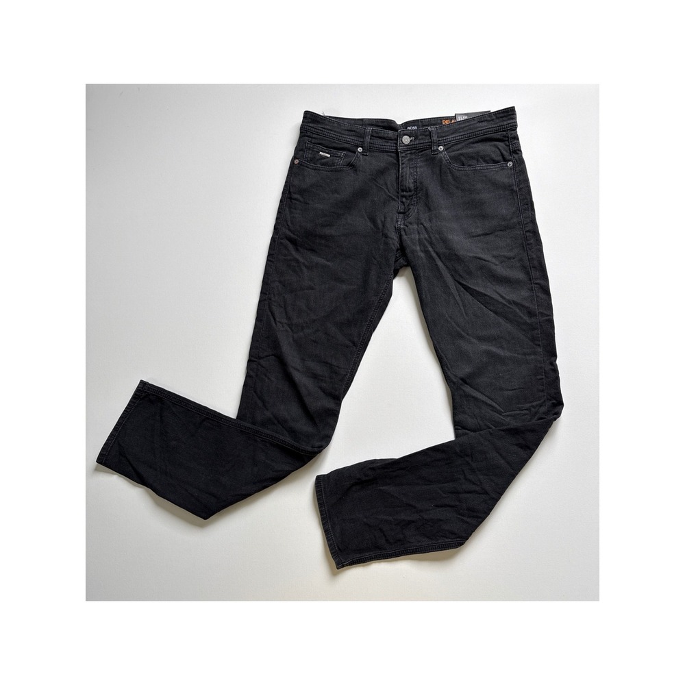 Hugo Boss Delaware Slim Fit Black Jeans Mens 36x34 Designer Denim Pants